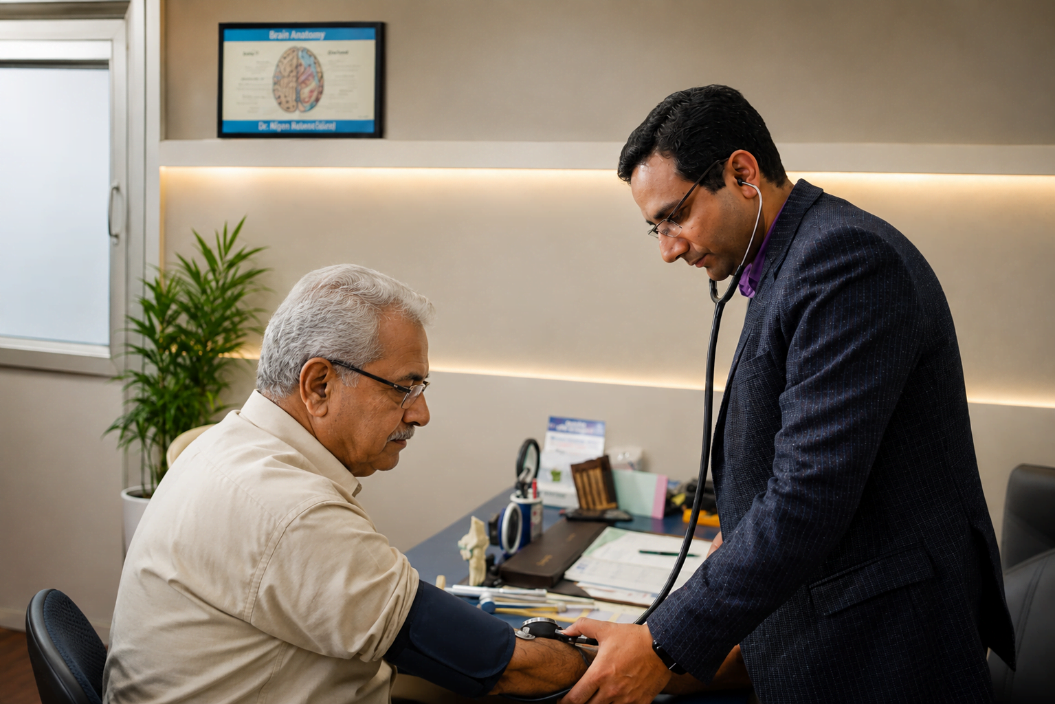 Online doctor consultation on laptop
