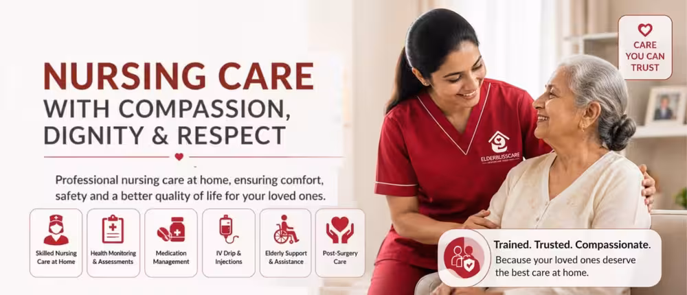Home Care Nurse in Delhi - ElderBlissCare providing nursing care at home